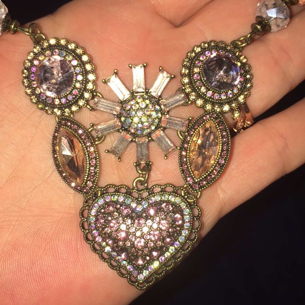 Betsey Johnson Heart Bling Necklace